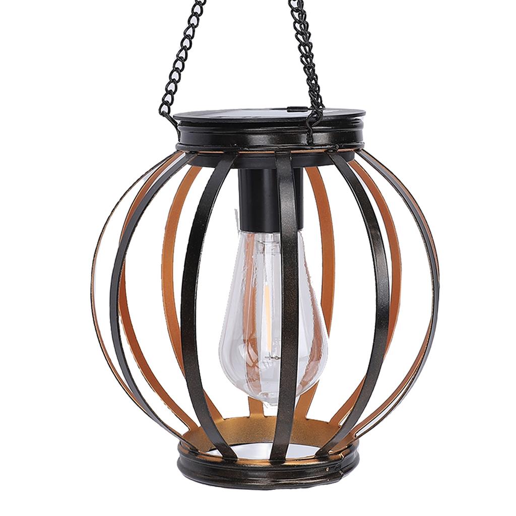 Solar  ing Lantern Outdoor Water Proof Metal Solar Powered Light with Hook for Outside Yard Garden Patio Porch Balcony