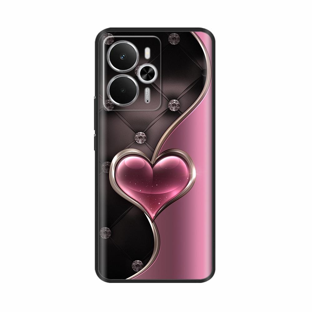 För Realme 14 5G Fodral Mjuk Matt Silikon Baksideskydd För Realme 14T Fundas Realme14 Tecknade Blommor Fodral för Realme 14T