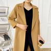 Women Wool Coat TIDENOVEL 100% Wool Autumn Wool Long Coat Handmade Loose Pea Coat Winter Warm Wool Long Jacket Cashmere Overcoat