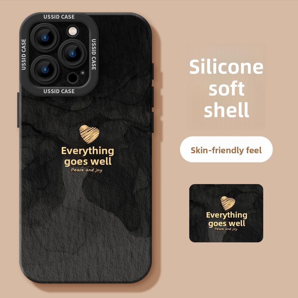 New Year iPhone 17 Pro Max Everything Goes Well 16 Silicone 15 Soft 14 Simple 13 Festive Phone Case with Lanyard