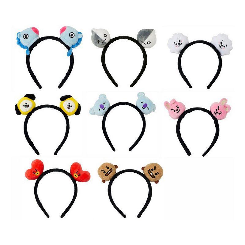 Bt21 Line Friends 3D Plüsch Stirnband für Frauen Weich und Bequem Chimmy Ohren Haarreif Band