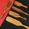 Dřevěná špachtle na vaření Teaková špachtle Nádobí na míchání Míchání Servírování Tepelně odolné lžíce na těsto Snadno se čistí Kuchyňské nástroje