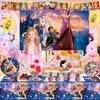 112pcs Cartoon Birthday Decorations,Cartoon Party Decorations& Tableware Set-Birthday Plates Napkins&Balloons Banner Cake Topper Etc