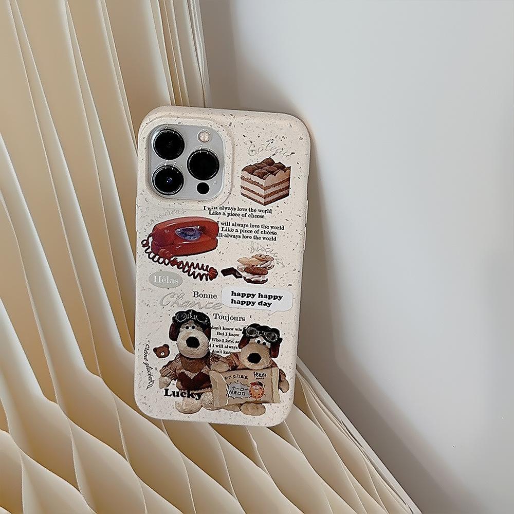 Retro ins phone case for dogs suitable for iPhone 17 Pro Max, iPhone 15, iPhone 13, matte, anti-drop, soft for iPhone 16, iPhone X