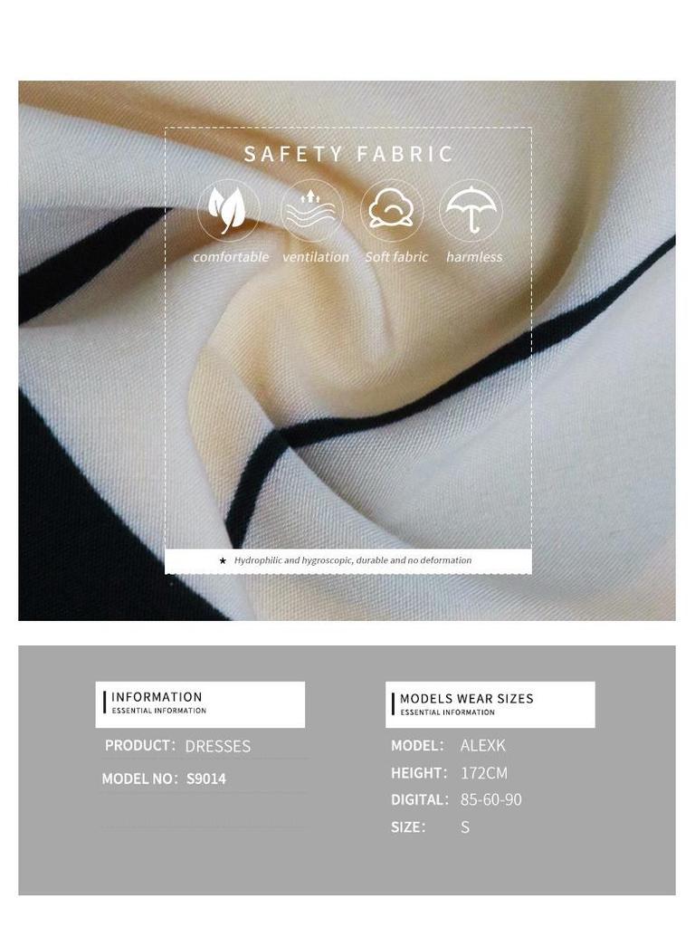 2025 Geometrischer Druck Midilanges Sommerkleid - Plissiert Europäischer & Amerikanischer Stil Damenbekleidung