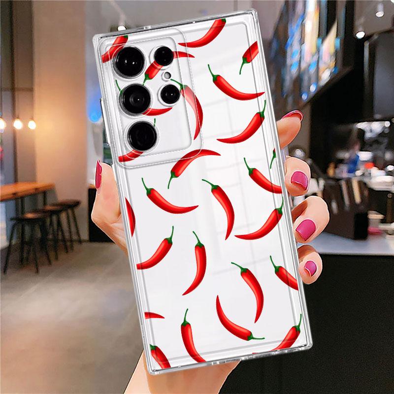 Phone Cover Case for Samsung Galaxy S26 S21 S22 FE S25 Edge S20 Plus S23 Ultra S24 Note 20 Ultra 10 Fruit Chili