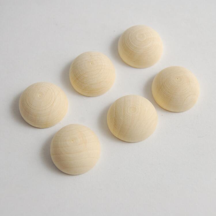 Solid Wood Half-Round Ball Beads - DIY Painting Ornaments & Geometric Teaching Aids
