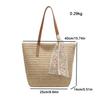Summer Large Capacity Handbag Ladies Shoulder Bag Fashion Handmade Straw Bag Hundred Ladies Tote Bag Silk Scarf Decoration
