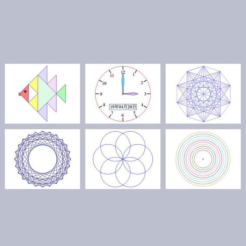 Versatile Geometric Round Drawing Ruler Table for Drafting Student Template Measuring