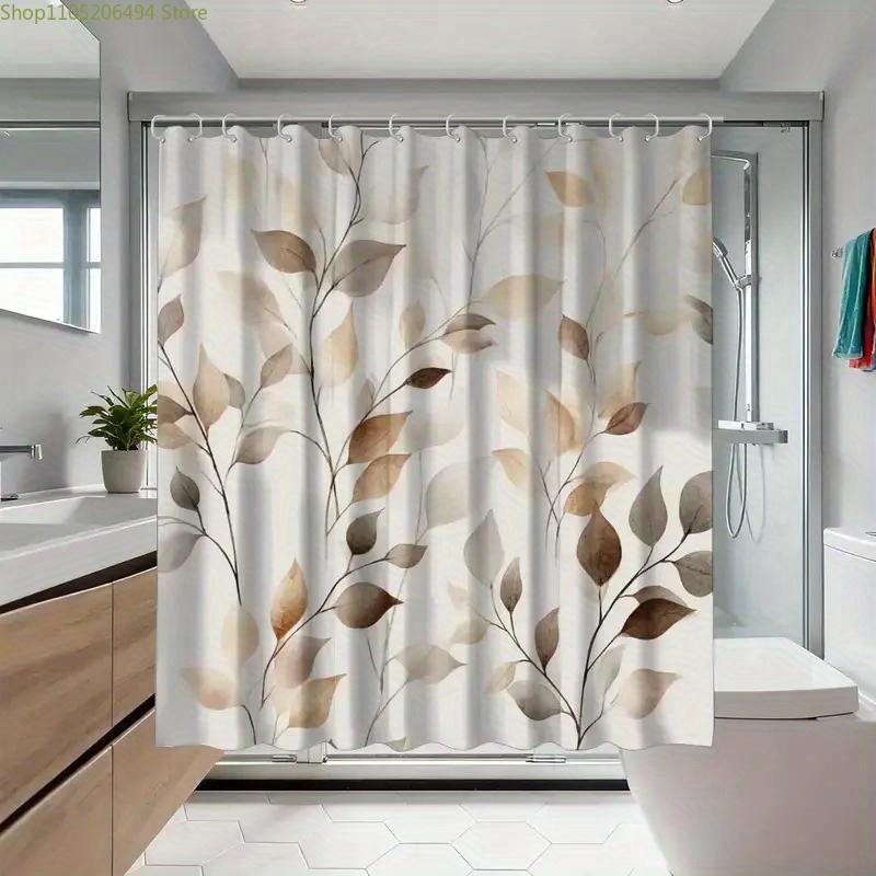 1pz Tenda da Doccia per Bagno, Decorazione Fai da Te per la Casa, Tenda da Doccia Festival Autunnale Dipinta, Include 12 Ganci, 180*180cm Bagno