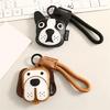 Fashionable Bulldog Leather Soft Practical Keyring Bag Pendant Cartoon Animal Key Holder Stylish Gift for Dog Lover