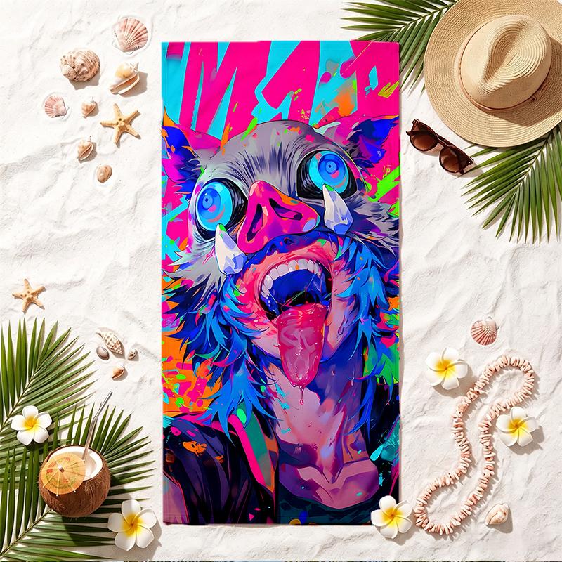 Demon Slayer Soft Beach Towel Stylish Beach Pool Towel for Summer Seaside Vacation Travel