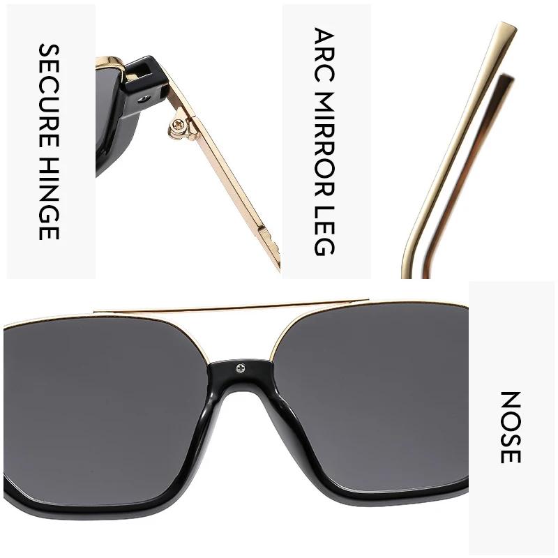 Retro Double Bridges Men Metal Frame Sunglasses Fashion Women Outdoor Brand Design Shades Sun Glasses UV400