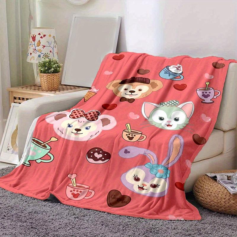 1pc, Duffy and Friends (16) Home Decor Flannel Blanket, Perfect Gift for Bedroom, Living Room, Travel, Camping, Car, Beach, Office Nap, Ideal Sofa Thr
