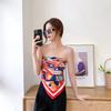 Japan and Korea sweet silk scarf summer new multi-functional decorative women's scarf 91 twill silk floral square scarf