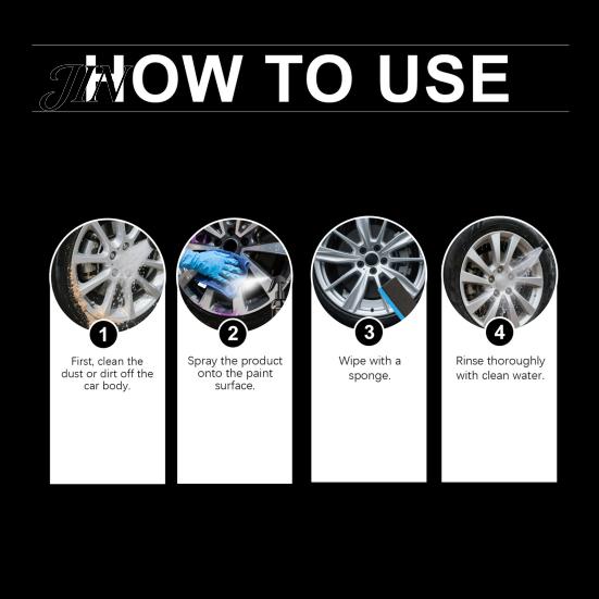 Industrial Dust Cleaner Car Wheel Rust Remover Spray for Rims, 120ml Metal Iron Particle Cars with Color Reaction,PH Neutral Non-Acid, Restores Shine,