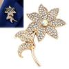 Flower Shaped Pin Rhinstone Floral Brooch for Women, Shape Alloy Lapel Pin, Clothing Jewelry Accessories Wedding Party Prom