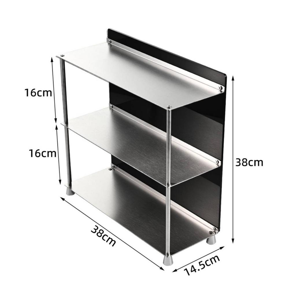 3-Tier Storage Rack Brushed Countertop Organizer with Acrylic Shelves Perfume
