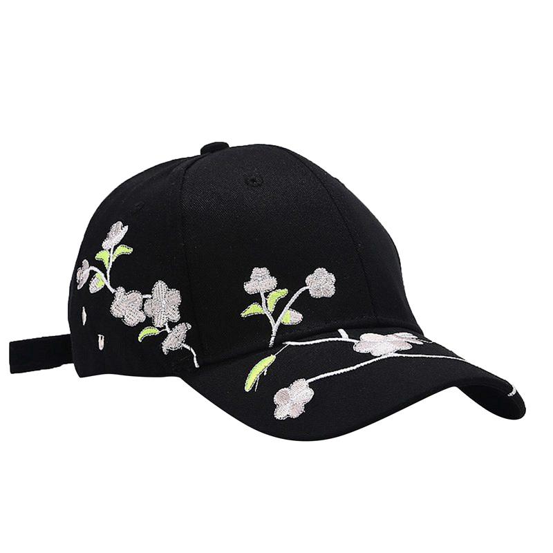 Baseballmütze mit Pfirsichblütenstickerei für den Sommer im koreanischen Stil für Damen, Freizeitmütze mit Entenzunge, Sonnenschutzkappe, Sonnenschirmhut