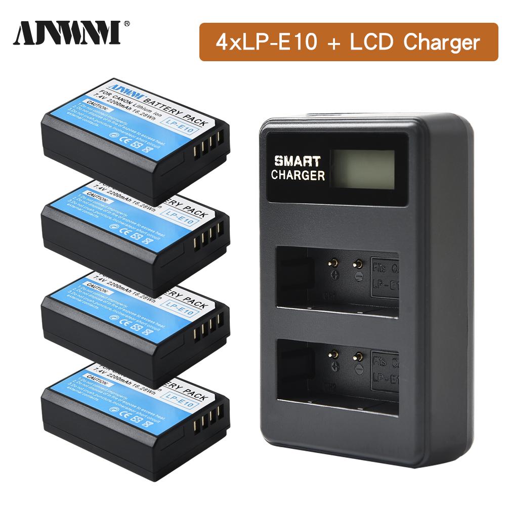 LP-E10 Camera Battery Rechargeable Batteries for Canon EOS 1100D 1200D 1300D 2000D 4000D Rebel T3 T5 T6 KISS X50