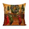 Decorative Printed Merry Christmas Theme Cushion Cover Xmas Decorations for Sofa Living Room Set of 5 12 X 12 Inch Multi