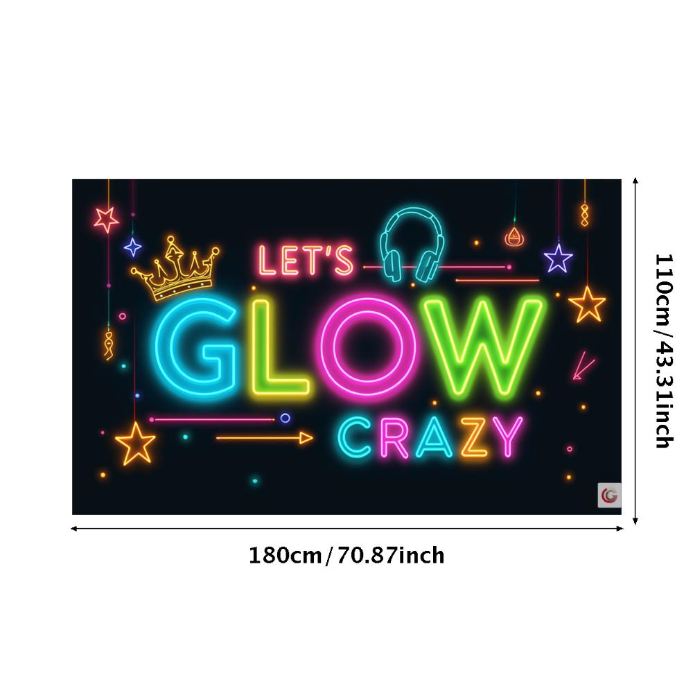 Neon Decoration Headphones Design Neon Party Banner Event Backdrop Party Prop Glow Party Banner For Night Event