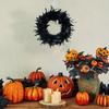 Czarne Sztuczne Pióra Girlandy, 13,7 cala Girlanda Halloweenowa Girlanda na Drzwi Wisząca na Drzwiach Straszna Scena Dekoracja do Domu Wnętrza Halloween Boże Narodzenie