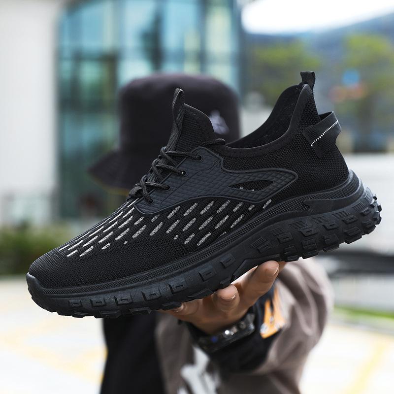 

Производитель мужской обуви модная повседневная спортивная обувь для активного отдыха модная универсальная обувь удобная дышащая легкая беговая обувь 44 чёрный