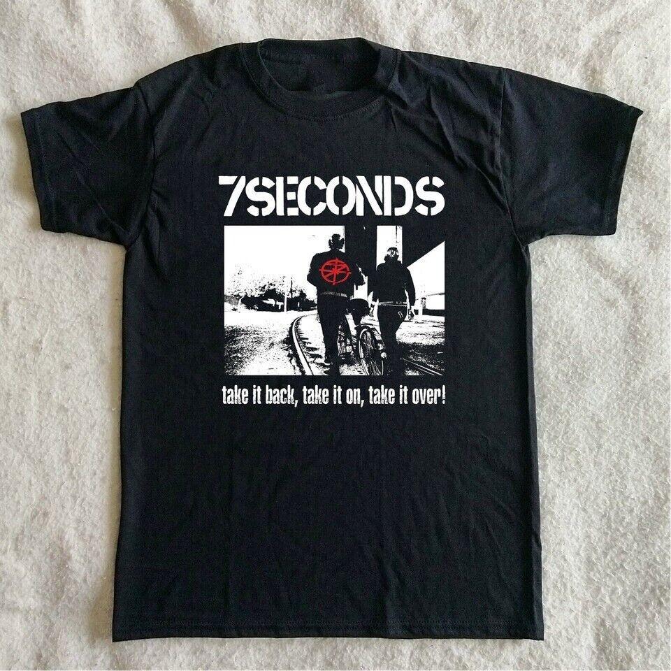 

Vtg 7 Seconds Band Album Music Cotton Black All Size Shirt For Men SE216 Unisex T-Shirt XL