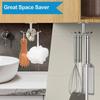 360 Degree Rotation Utensil Hanging Rack Stainless Steel Coat Hangers Sundries Hooks  Bathroom