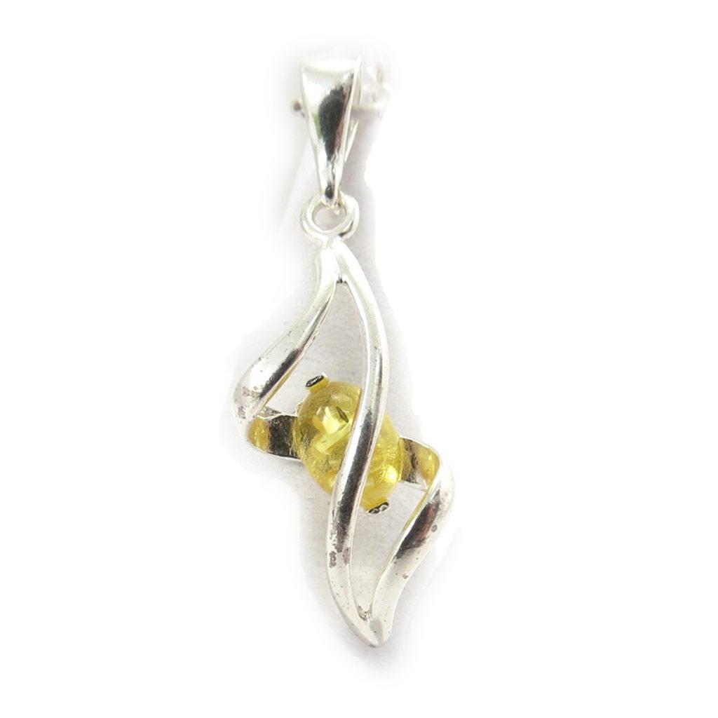 Les Trésors De Lily [K0592] - Pendentif Argent 'Inspiration' ambre jaune