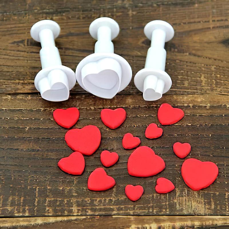3/4pcs Heart Star Round Square Flower Shape Fondant Cake Decorating Gum Paste Pastry Sugar Craft Cutter Mold Tools Cookie Mold