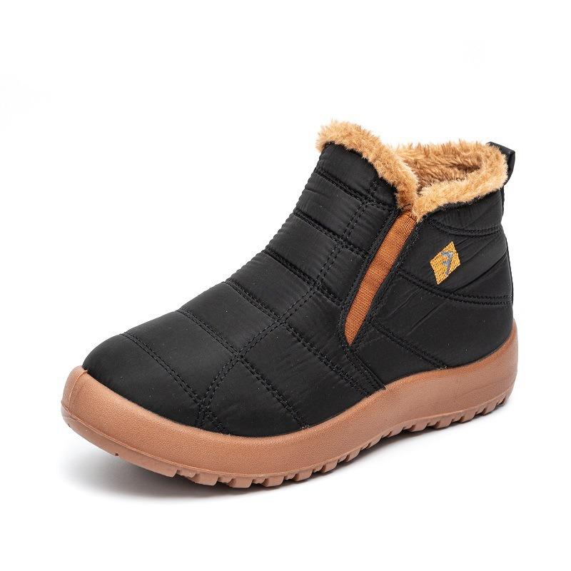 Winter Cotton Shoes Medium Top Warm Velvet Snow Boots Umbrella Cloth Large Size Cotton Boots Comfortable Couple
