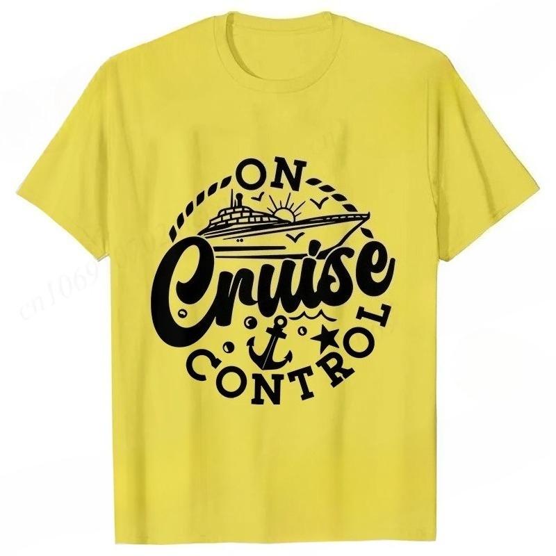 On Cruise Control Tshirts Summer Holiday Vacation Party Y2k Tops Family Matching Short Sleeve Tees Trip Travel Unisex Clothing