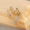 Fashion Hypoallergenic Jewelry 18K Gold Plated Stainless Steel Iced Out Cubic Zirconia Tennis Stud Earrings YF2616