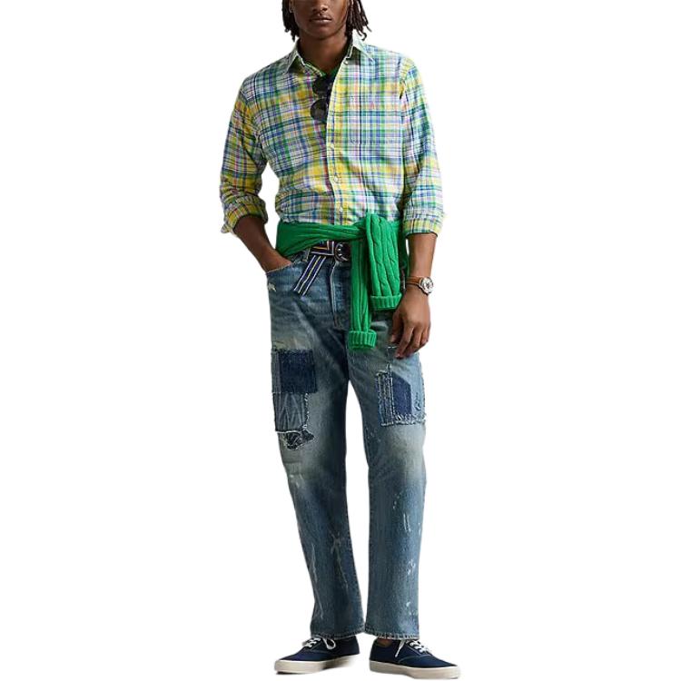 Polo Ralph Lauren Classic Fit Plaid Oxford Long Sleeve Shirt Men Shirts 710966427-002