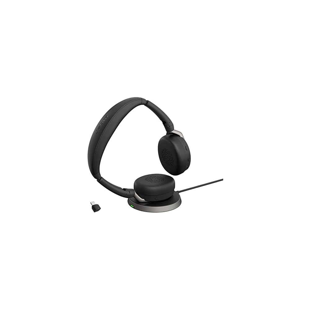 Jabra Evolve2 65 Flex Link380c UC Stereo WLC Headset: 2-year Manufacturer's Warranty, Wireless Headphones, Simultaneous Connection To 2 Devices, Bluet