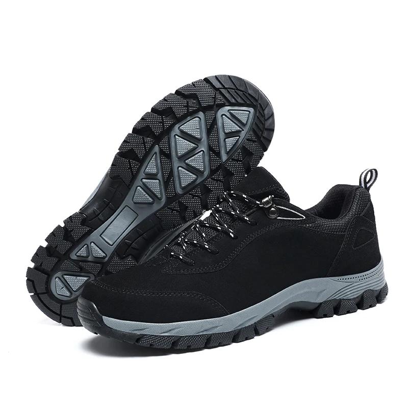 

Модные мужские альпинистские и походные ботинки на открытом воздухе с низким вырезом, нескользящие, дешевые мужские спортивные повседневные туфли 39-49 39 чёрный