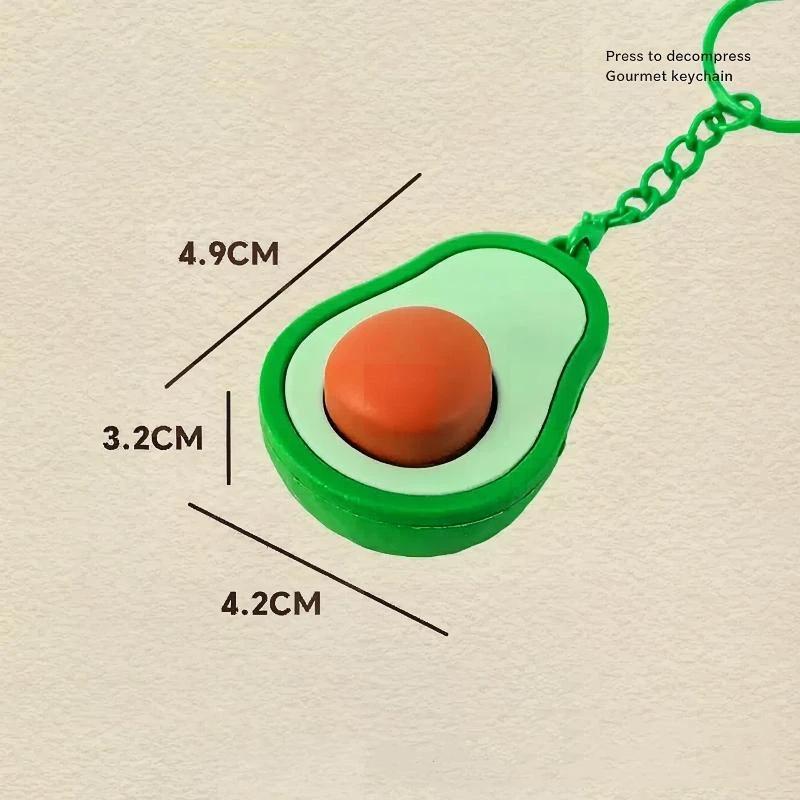 Food Shaped Anti Anxiety Stress Relief Keychain Realistic Creative Soft Squeeze Toy Key Ring for Kids Gift
