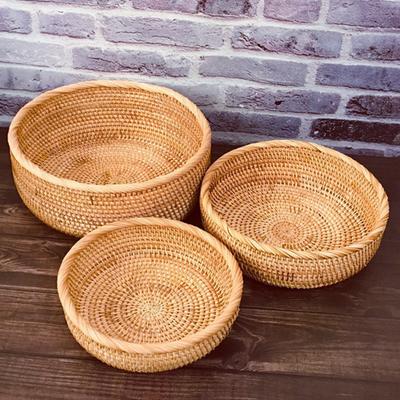 Handgeweven Rotan Vlechtwerk Mand Opbergdoos Fruit Thee Snack Broodmand Cosmetica Bureau Opbergdoos Huishoudelijke Keukenbenodigdheden