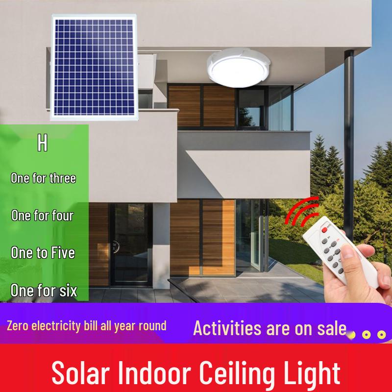 LED Solar Ceiling Light for Bedrooms, Living Rooms, Indoor and Courtyard Spaces - One-to-Two/Three/Four/Five/Seven Light Options