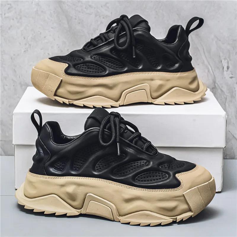 Pantofi de sport gros, mărime mare 45 46, bărbați, pantofi sport de designer, modă, ocazional, piele, respirabil, pantofi cu platformă plată.