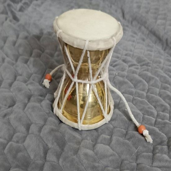 Shiva Damroo Damru Trommel, mehrfarbig, für Zuhause, Büro, Tempel, Kindergeschenk, Heimdekoration, Messing-Damru
