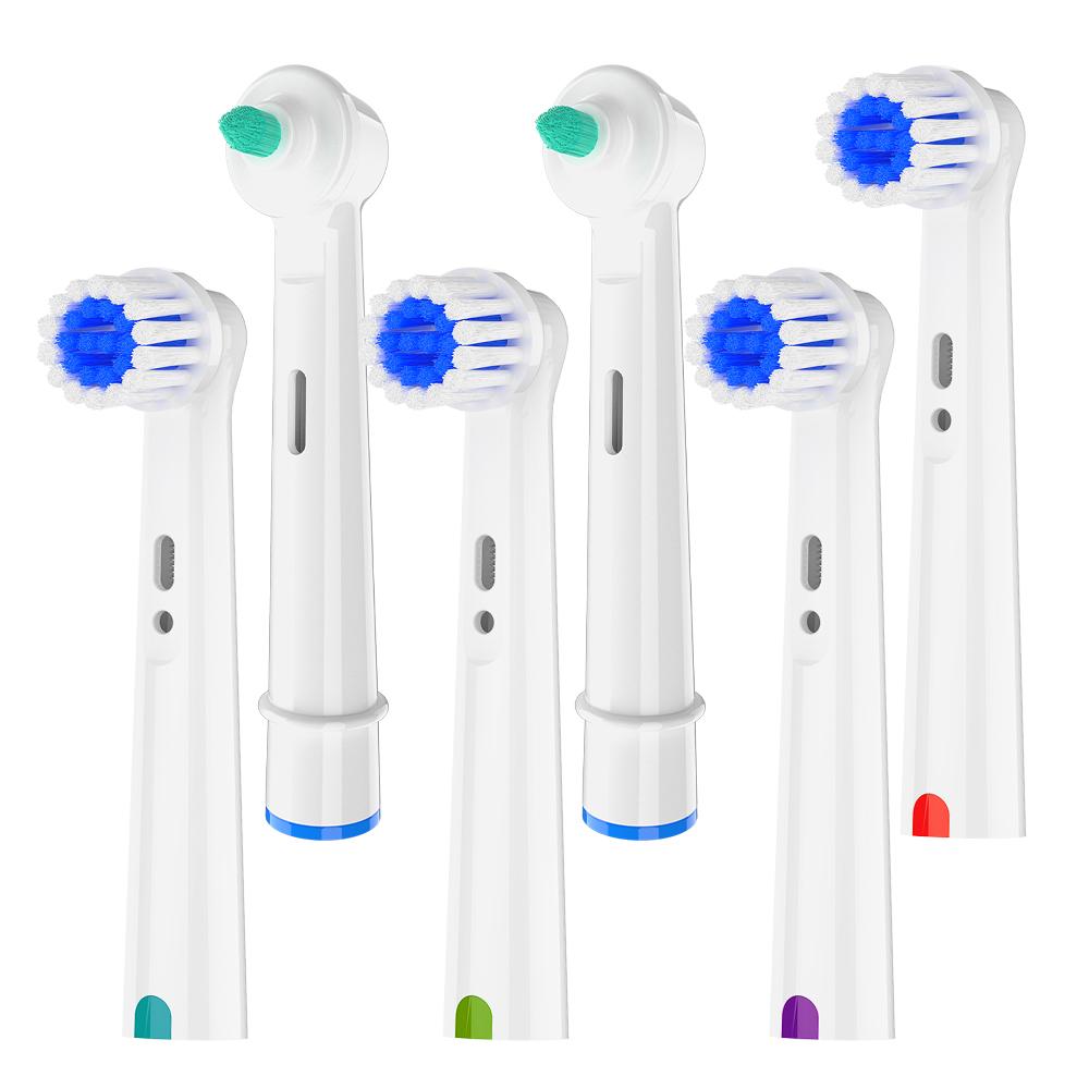 2 Pcs Interdental Toothbrush Head with 4 Pcs Sensitive Care Replacement Brush Heads, Compatible with Oral B Electric Toothbrush
