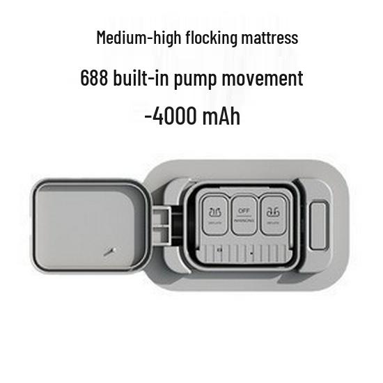 Double-Height Flocked Inflatable Bed - Foldable Single Mattress with Automatic Inflation