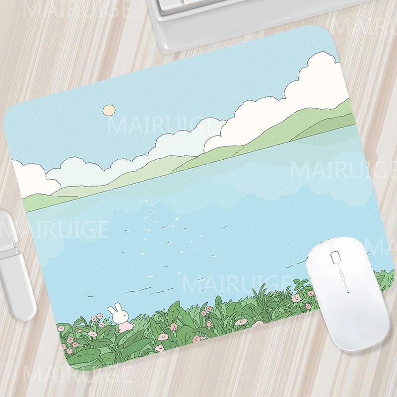 Green Small Mouse Pads Mouse Carpets Cute Desk Mats Kawaii Tulip Gaming Accessories Mouse Mat Gamer Surface for Computer Mouse