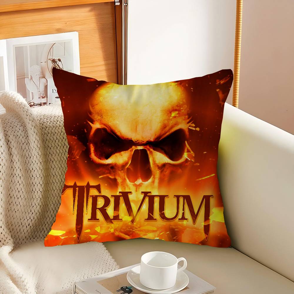 

T-Trivium LOGO Cushion Cover Inches Farmhouse Decor Home Throw Pillow Covers For Couch Decorations 16x16Inch