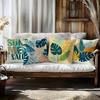 4Pcs Summer Tropical Palm Leaf Throw Pillow Covers, "Summer " Text & Monstera Print Cushion Cases, Fresh Boho Home Decor