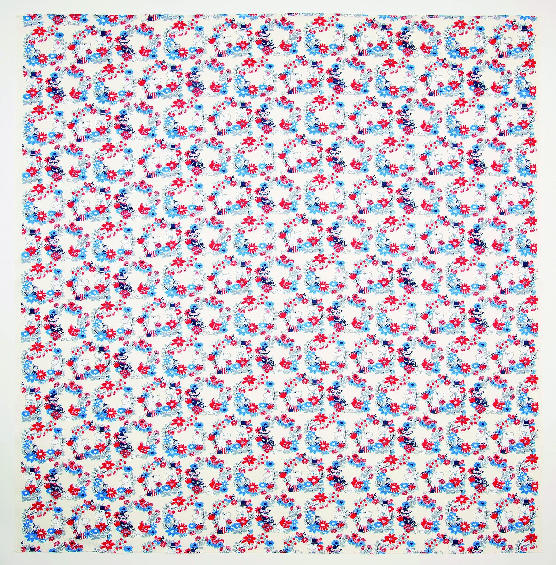 

Sanbi Moomin Furoshiki Garland Approximately 105cm Cotton Shantung (Furoshiki) Pattern, Wide, (Off-White)