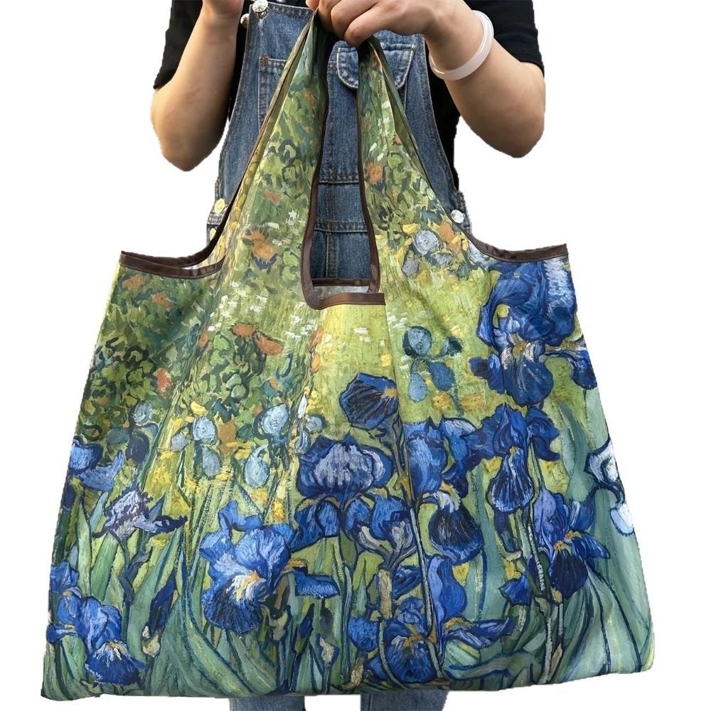 Oil Painting Print Square Shopping Bag Large Capacity Messenger Bag Grocery Bag Shopping Bag